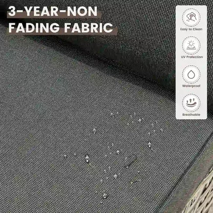 OVIOS 7 Pieces Outdoor Wicker Furniture Set With Solar-Powered Coffee Table&Fire Pit