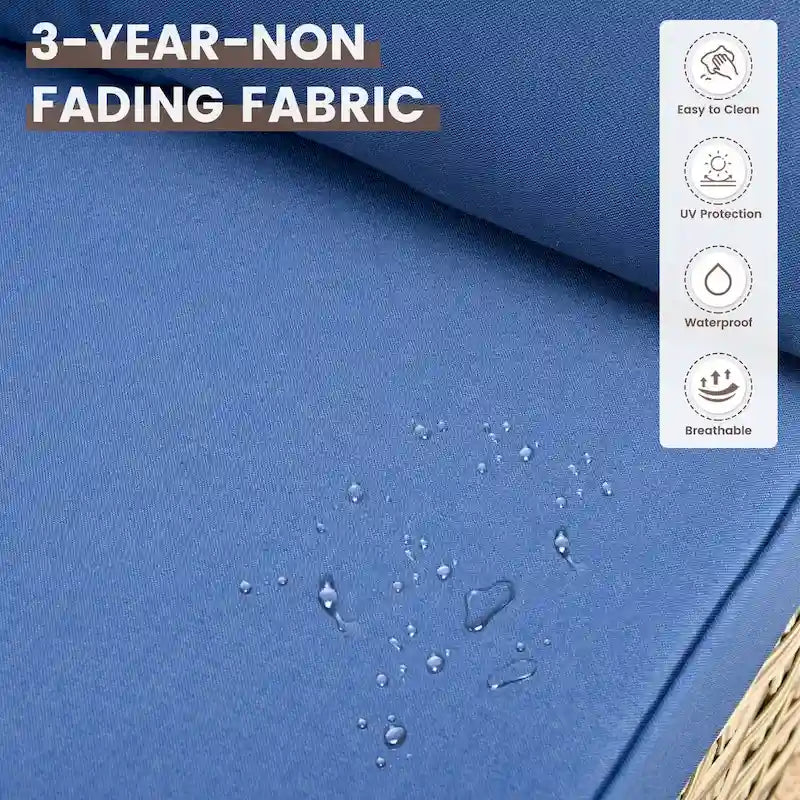 OVIOS 7 Pieces Outdoor Wicker Furniture Set With Solar-Powered Coffee Table&Fire Pit