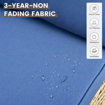 OVIOS 7 Pieces Outdoor Wicker Furniture Set With Solar-Powered Coffee Table&Fire Pit