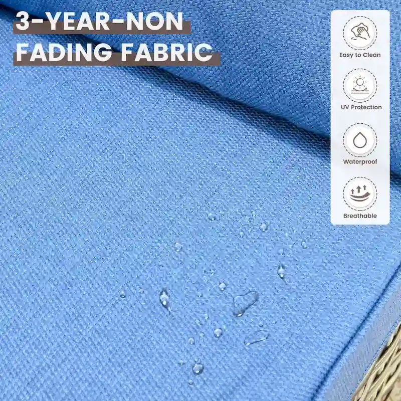 OVIOS 7 Pieces Outdoor Wicker Furniture Set With Solar-Powered Coffee Table&Fire Pit