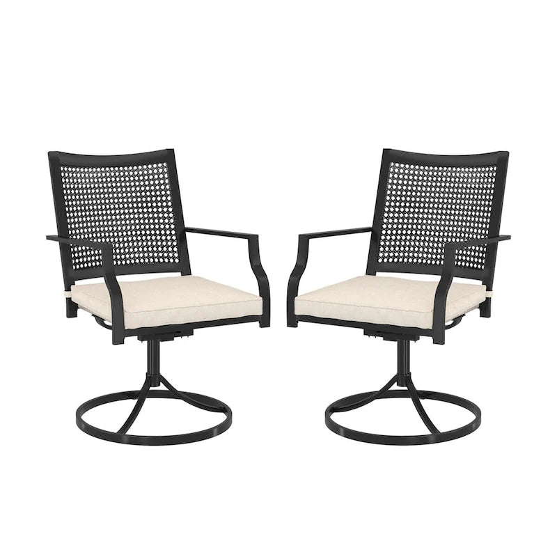 Iron Mesh Swivel Chair for Terrace(set of 2)