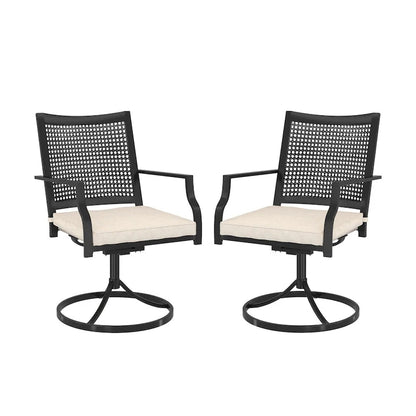 Iron Mesh Swivel Chair for Terrace(set of 2)