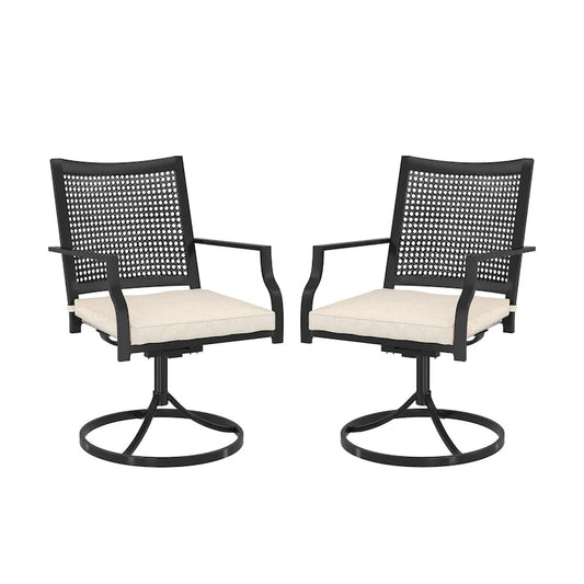 Iron Mesh Swivel Chair for Terrace(set of 2)