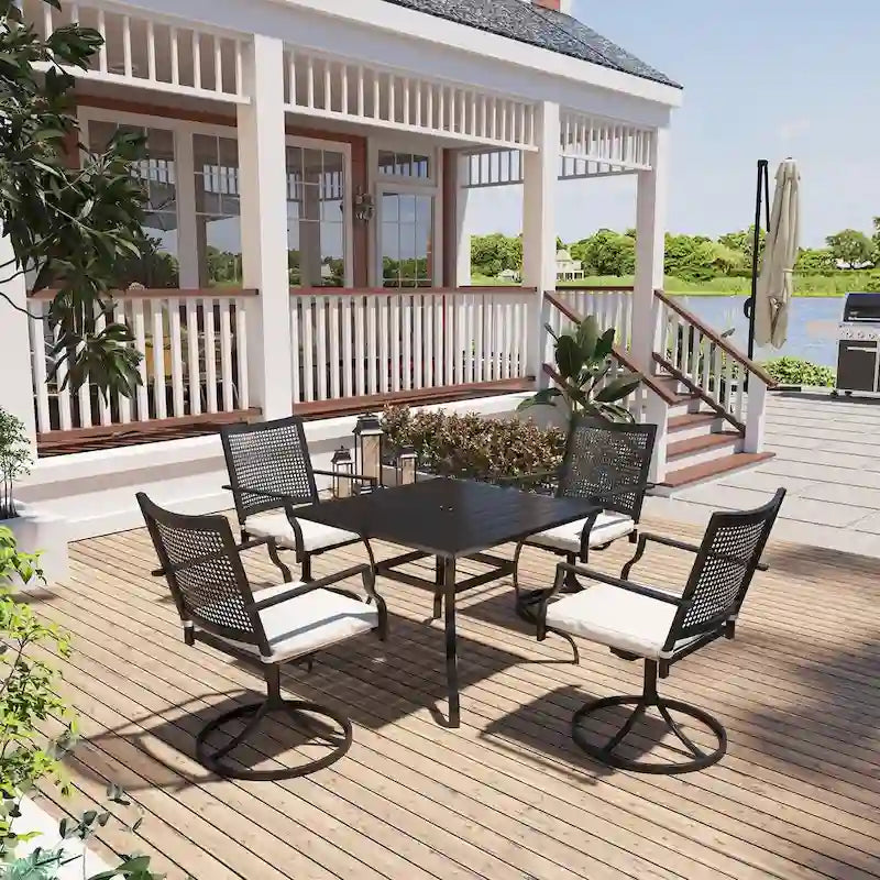 Iron Mesh Swivel Chair for Terrace(set of 2)