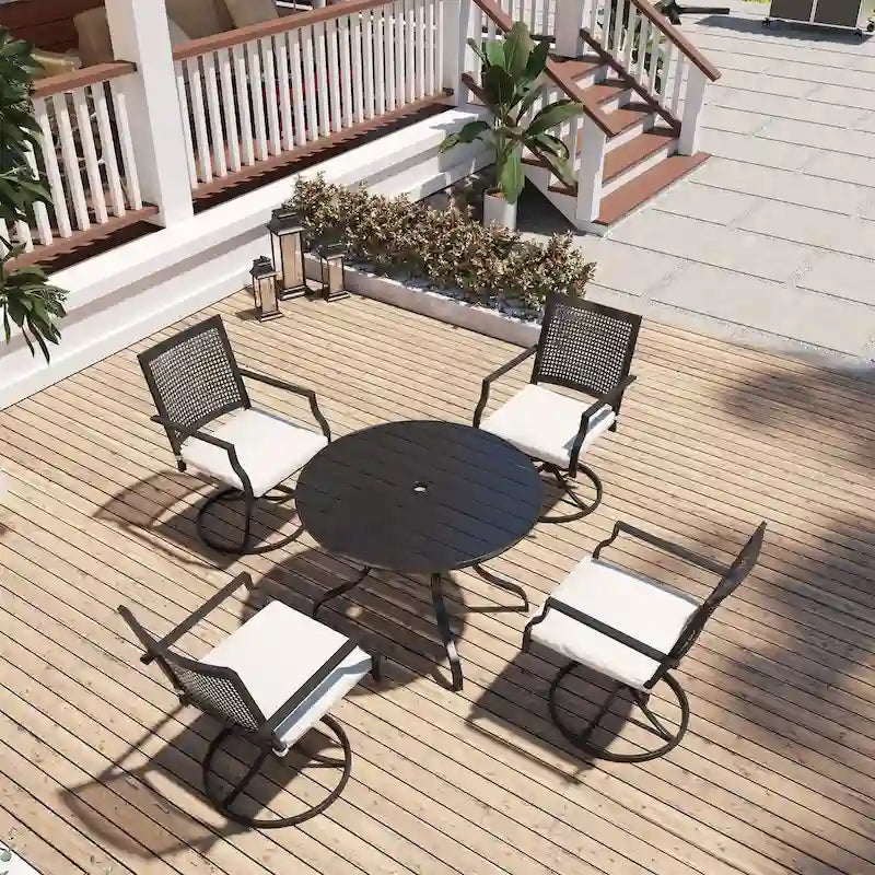 Iron Mesh Swivel Chair for Terrace(set of 2)