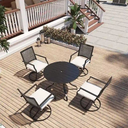Iron Mesh Swivel Chair for Terrace(set of 2)