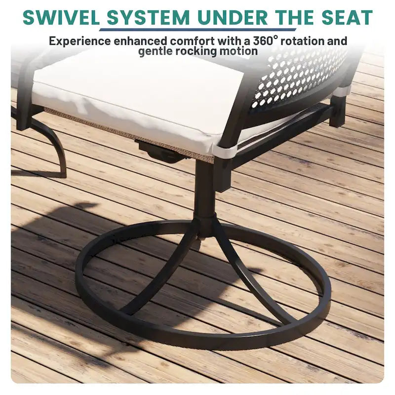 Iron Mesh Swivel Chair for Terrace(set of 2)