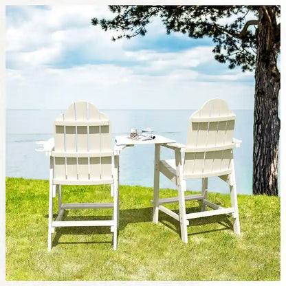 LUE BONA Plastic Tall Adirondack Chairs Patio Bar Stool,Bar Height Arm Dining Chairs for Deck, Balcony