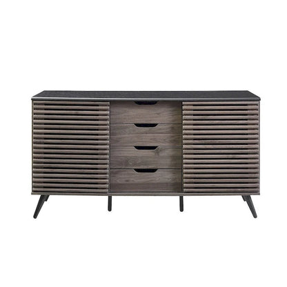 59  Modern Sideboard Storage Cabinet TV Stand with 4 Drawers and 2 Sliding Doors