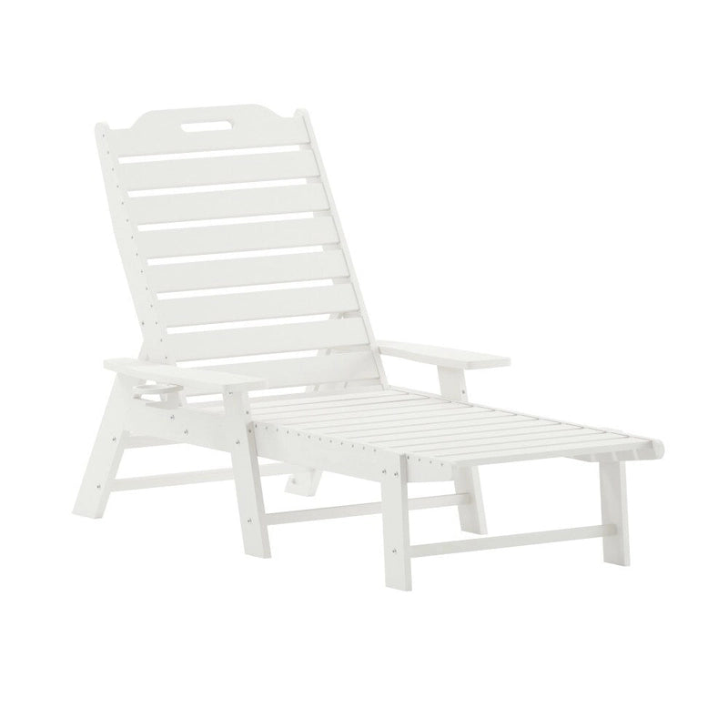 3pc Commercial Indoor/Outdoor Adirondack Set with 2 Loungers, Side Table