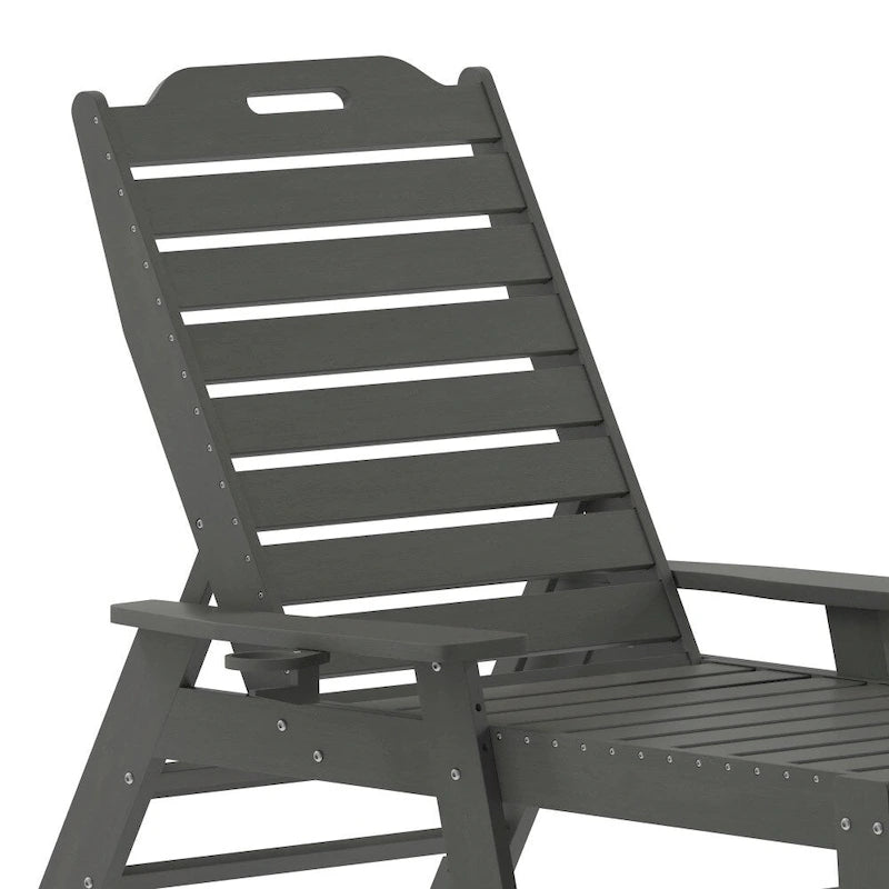 3pc Commercial Indoor/Outdoor Adirondack Set with 2 Loungers, Side Table