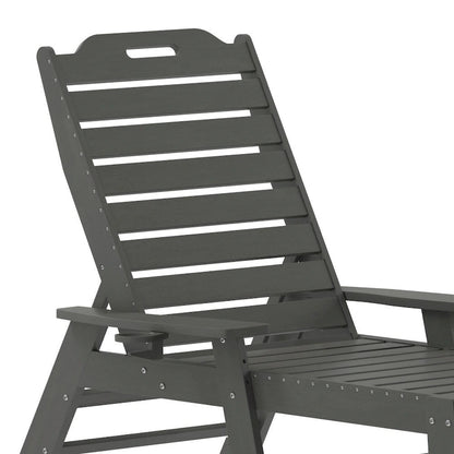 3pc Commercial Indoor/Outdoor Adirondack Set with 2 Loungers, Side Table