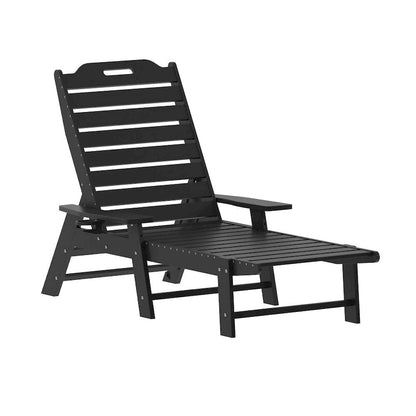 3pc Commercial Indoor/Outdoor Adirondack Set with 2 Loungers, Side Table