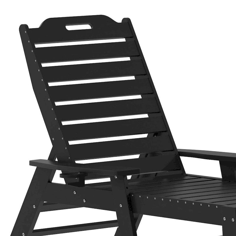 3pc Commercial Indoor/Outdoor Adirondack Set with 2 Loungers, Side Table