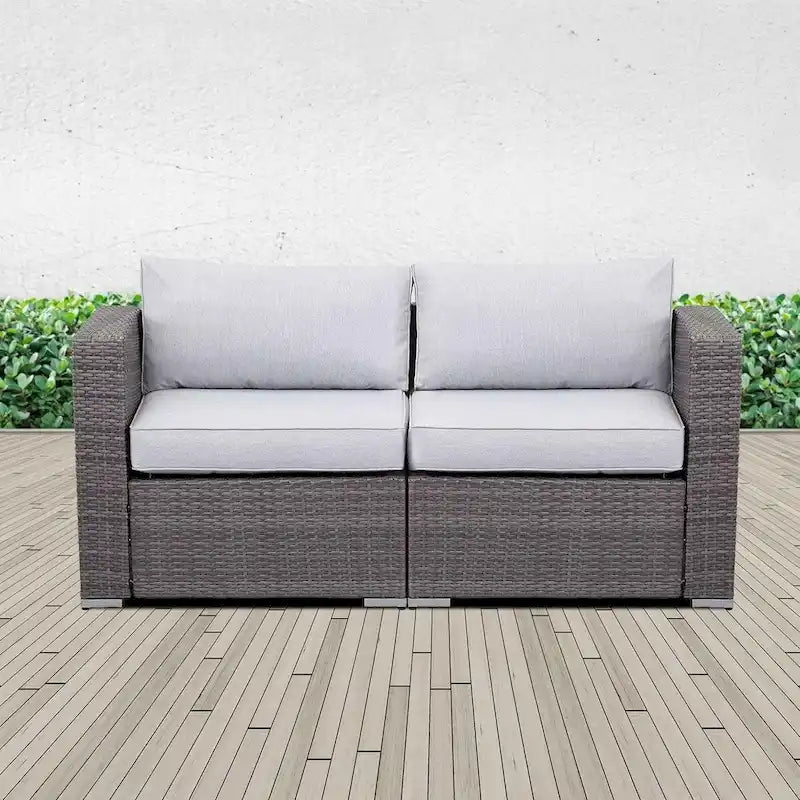 Royalcraft 2 Pieces PE Rattan Wicker Patio Corner Sofas