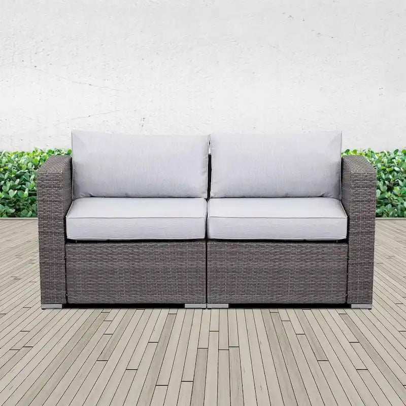 Royalcraft 2 Pieces PE Rattan Wicker Patio Corner Sofas