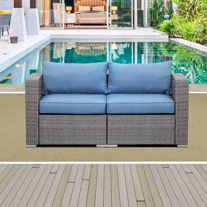 Royalcraft 2 Pieces PE Rattan Wicker Patio Corner Sofas