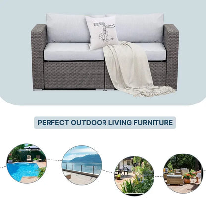 Royalcraft 2 Pieces PE Rattan Wicker Patio Corner Sofas