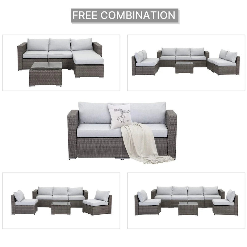 Royalcraft 2 Pieces PE Rattan Wicker Patio Corner Sofas