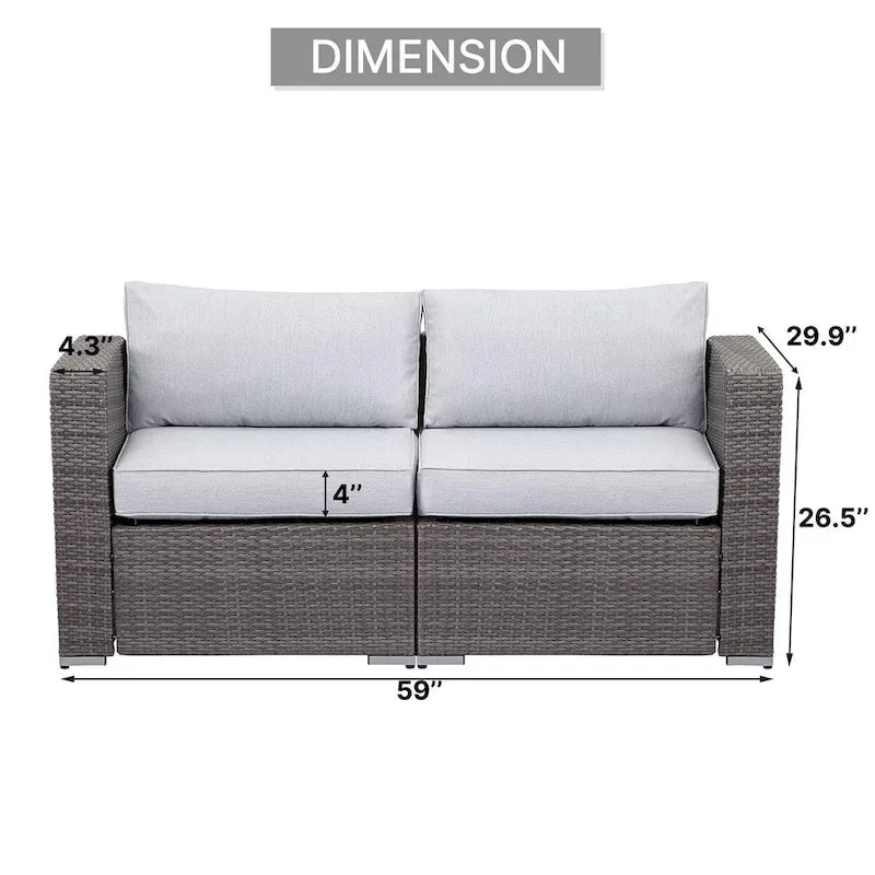 Royalcraft 2 Pieces PE Rattan Wicker Patio Corner Sofas