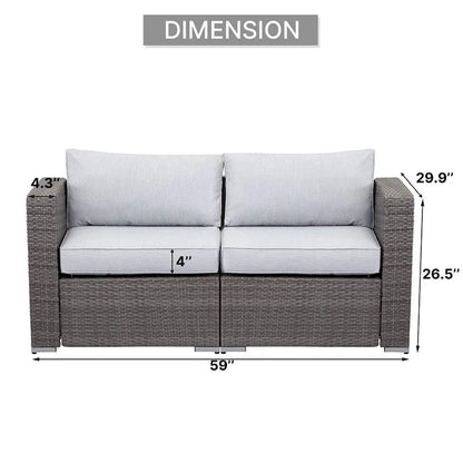 Royalcraft 2 Pieces PE Rattan Wicker Patio Corner Sofas