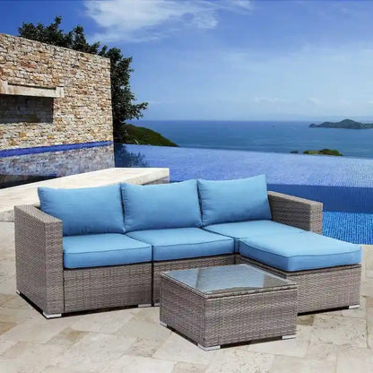 Royalcraft 2 Pieces PE Rattan Wicker Patio Corner Sofas