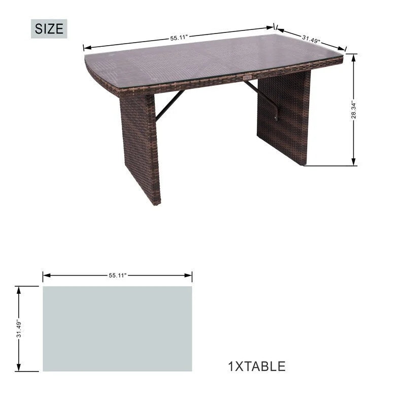 7-Piece Patio Gray Wicker Coversation Sofa Set