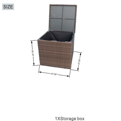 7-Piece Patio Gray Wicker Coversation Sofa Set