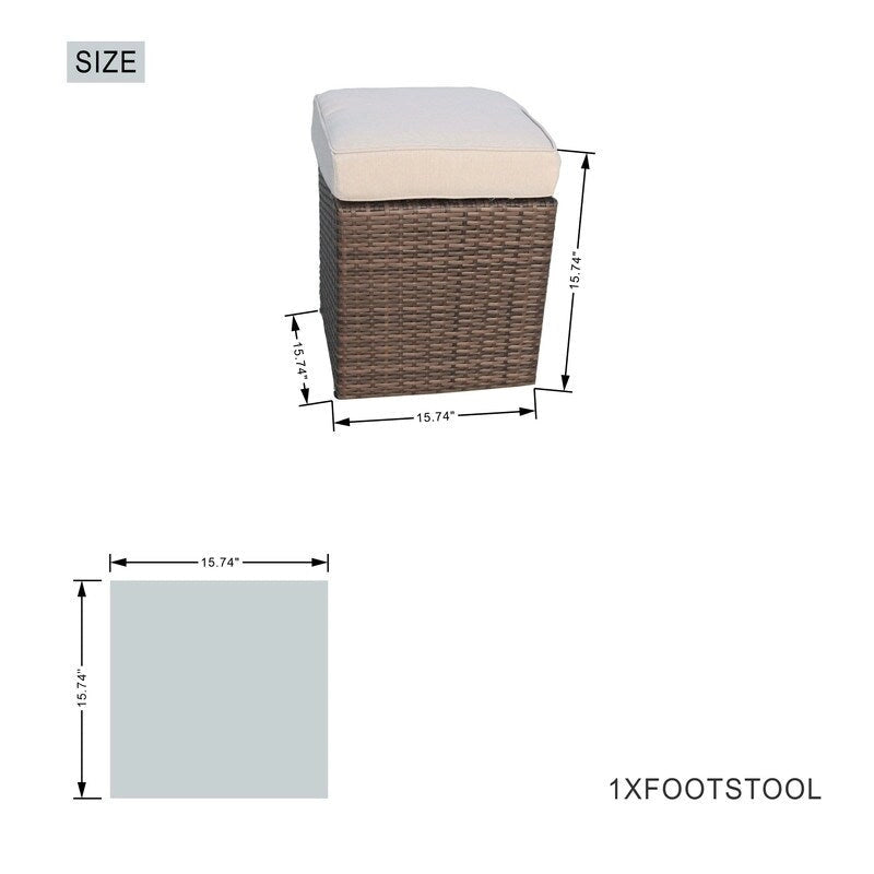 7-Piece Patio Gray Wicker Coversation Sofa Set