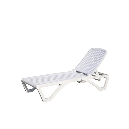Adjustable Outdoor ABS Chaise Lounge with Wheels