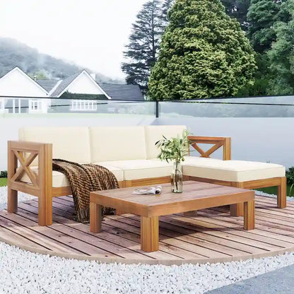 Nestfair Outdoor 5-Piece Sectional Sofa Set with Cushions