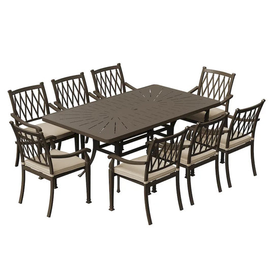 8 - Person Rectangular Outdoor Dining Set with Cushions