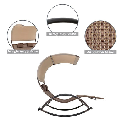 VredHom Outdoor Double Chaise Lounge Rocking Bed - 67.3  L x 54.5  W x 65.7  H