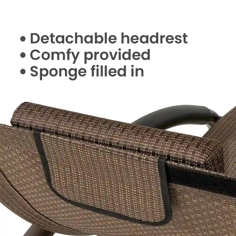 VredHom Outdoor Double Chaise Lounge Rocking Bed - 67.3  L x 54.5  W x 65.7  H