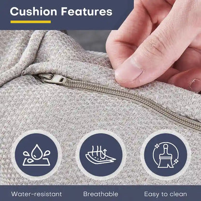 Gymojoy 3PCS Outdoor Swivel Gliders Chair Table with Ottoman - Brown