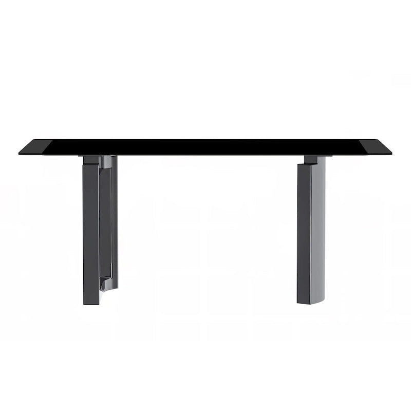Lior Rectangular Dining Table with Glass/Sintered Stone Tabletop in Steel