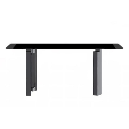 Lior Rectangular Dining Table with Glass/Sintered Stone Tabletop in Steel