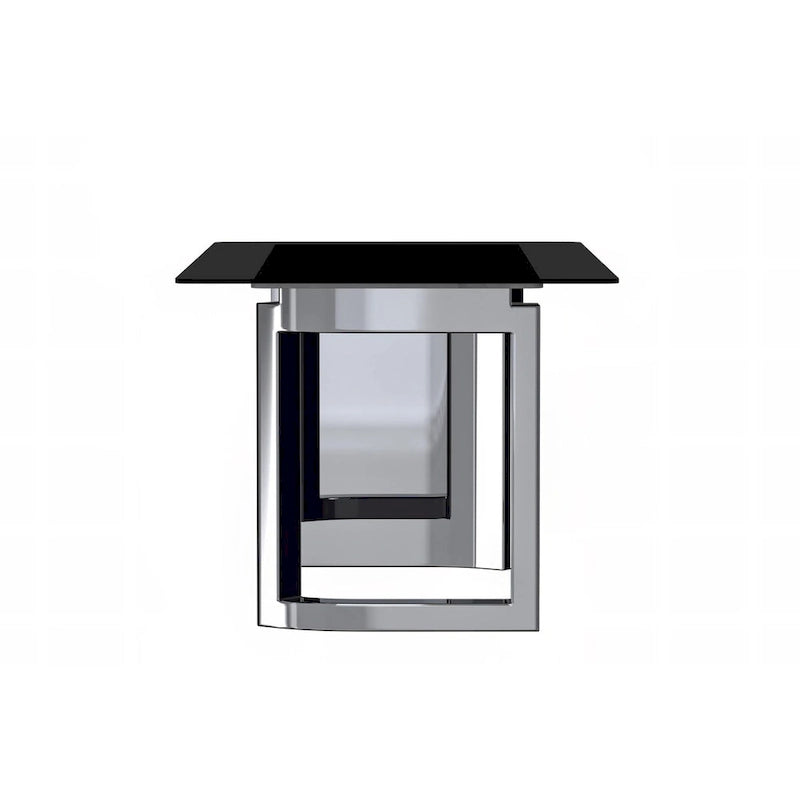 Lior Rectangular Dining Table with Glass/Sintered Stone Tabletop in Steel