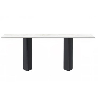 Lior Rectangular Dining Table with Glass/Sintered Stone Tabletop in Steel