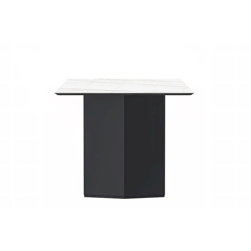 Lior Rectangular Dining Table with Glass/Sintered Stone Tabletop in Steel