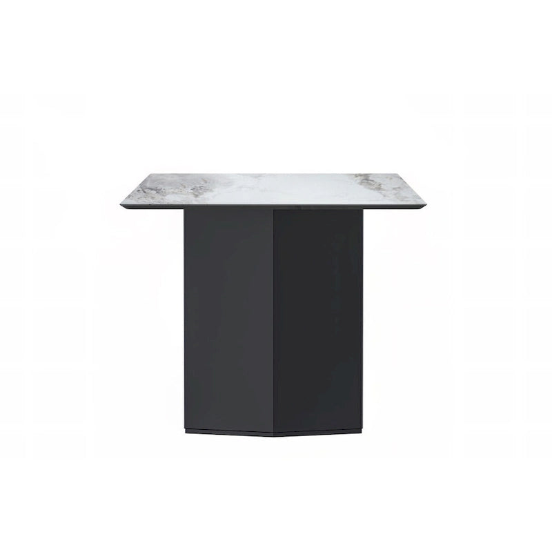 Lior Rectangular Dining Table with Glass/Sintered Stone Tabletop in Steel