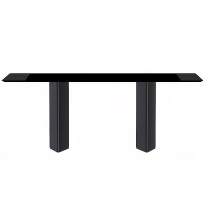 Lior Rectangular Dining Table with Glass/Sintered Stone Tabletop in Steel