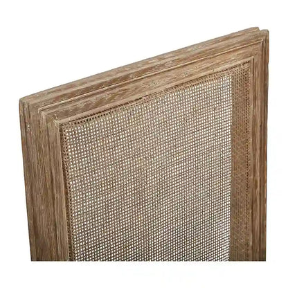 Linen and Cane Oak Dining Chair, Neutral