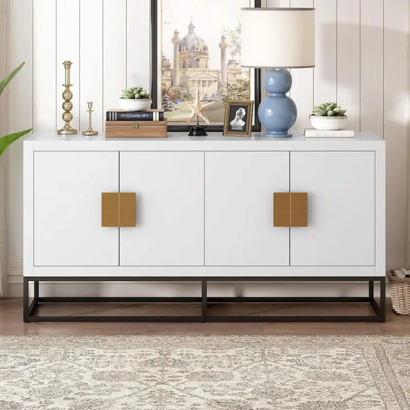 Luxurious Cabinet with Unique Support Legs and Adjustable Shelves