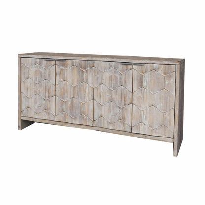 Farmhouse Style 4-Door Wooden Sideboard Buffet Cabinet