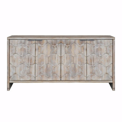 Farmhouse Style 4-Door Wooden Sideboard Buffet Cabinet