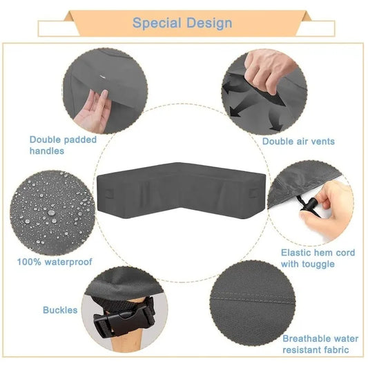 Universal Patio Sectional Sofa Cover Anti-UV & Windproof Waterproof