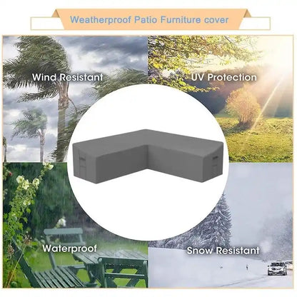 Universal Patio Sectional Sofa Cover Anti-UV & Windproof Waterproof
