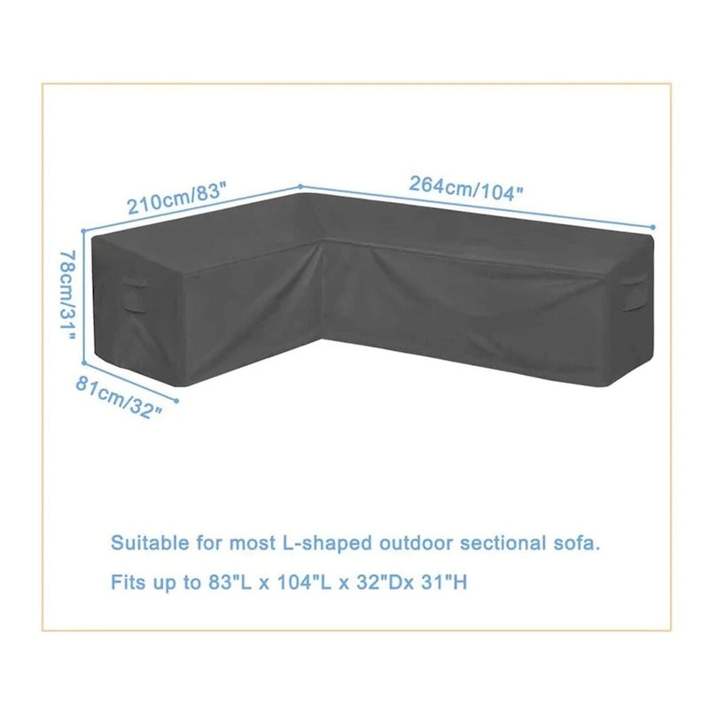 Universal Patio Sectional Sofa Cover Anti-UV & Windproof Waterproof