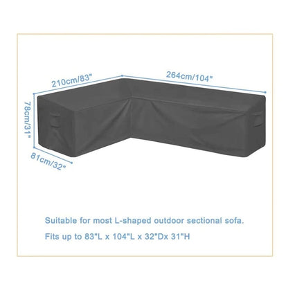 Universal Patio Sectional Sofa Cover Anti-UV & Windproof Waterproof